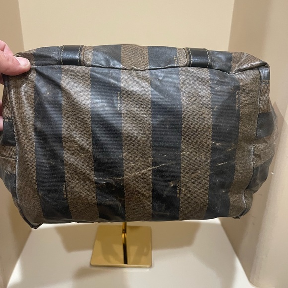 Vintage Fendi Pequin Striped Large Handbag - Picture 7 of 13